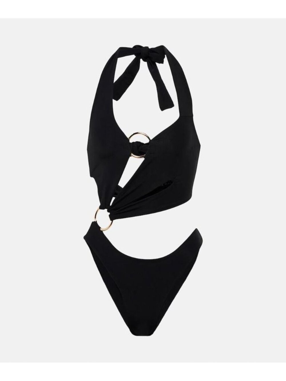 NWT LOUISA BALLOU Cutout One-Piece Swimsuit in Black Size S